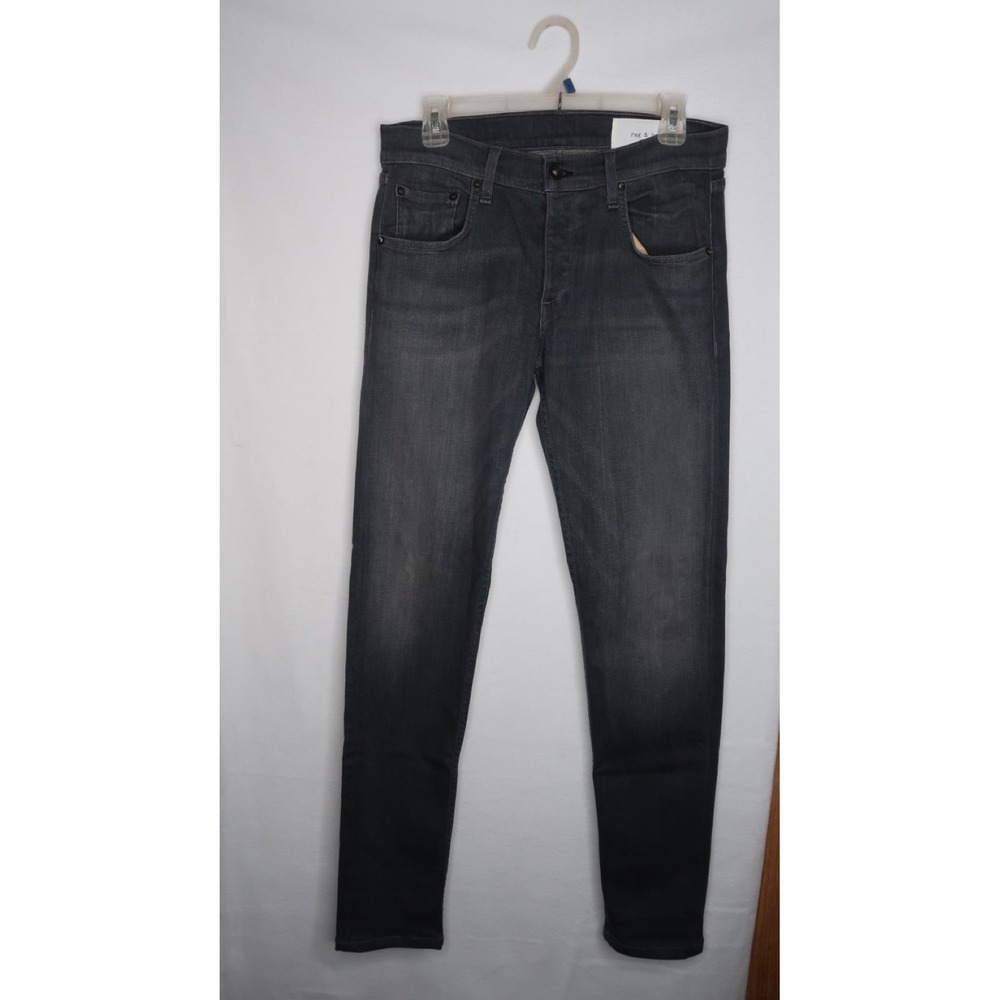 Rag & Bone Mens Sz 32 Slim Stretch Dark Wash Button Fly Jeans Premium Denim EUC
